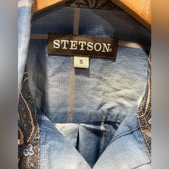 Stetson Men's Checked Button-Down Long-Sleeved Shirt Size S - Picture 5 of 5